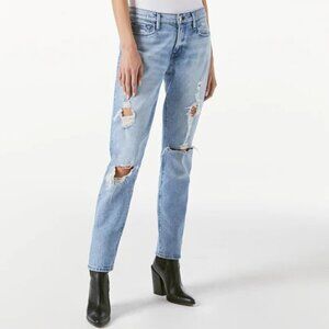 Frame Le Garçon Distressed Light Wash Jeans Size 24 NWT